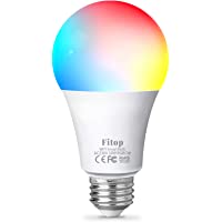 Fitop Bombilla Alexa LED Inteligente WiFi Regulable 10 W 900 LM Lámpara- E27 Multicolor Bombilla Compatible con Alexa…